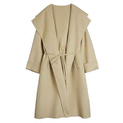 绵羊毛骆驼绒双面呢大衣ELLE