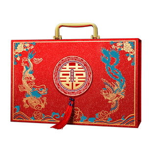 结婚订婚礼金盒聘金盒聘礼盒提亲现金礼盒五金礼金箱彩礼盒子