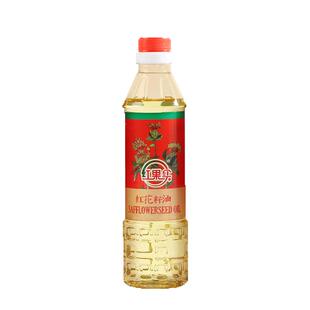 绿色食品红花籽油新疆红果实400mlx5瓶物理压榨一级食用植物油