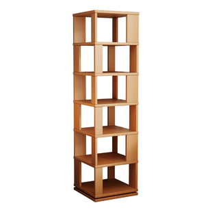 实木旋转书架不占地方家用客厅卧室多层落地手办陈列展示架绘本架