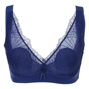 依曼丽蕾丝内衣女大胸显小上托收副乳记忆钢圈兔耳朵薄杯文胸