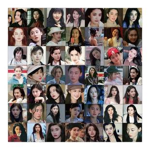 59张港风女明星贴纸经典香港电影女星气质美女磨砂面装饰防水贴画