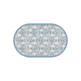 【北山不墨】纳帕皮硅藻泥浴室地垫复古美式花朵卫生间吸水防滑垫