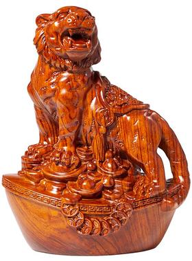 黄花梨木雕老虎客厅桌面