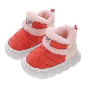 儿童冬季棉拖鞋加绒加厚防水防滑雪地靴男女童外穿小宝宝家居棉鞋