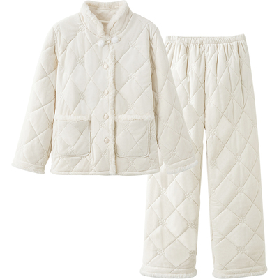 思莉太太女宝宝绒夹棉新中式睡衣