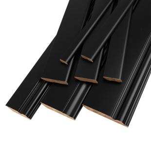 圣格 黑色纯实木踢脚线番龙眼木质极窄法式美式烤漆地脚线加宽高