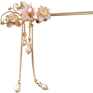 青雀记汉服古风发钗新中式簪子头饰发簪发饰流苏步摇蝴蝶钗莺歌令