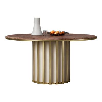 实木圆桌中古风餐桌北美黑胡桃木