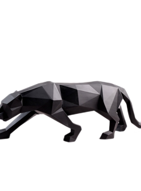 现代极简抽象几何切面豹子家居软装装饰摆件样板间办公室大堂摆设