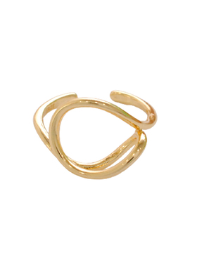 精致时髦金缠绕戒指女ins18k金