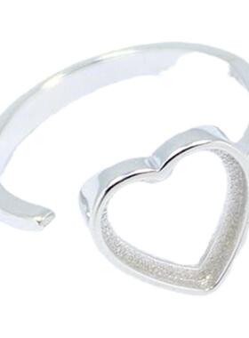 diy心形蜜蜡琥珀镶嵌戒指空托