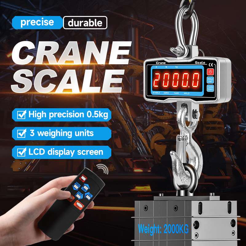 2000kg工业电子吊秤2T吊钩跨境电子称1500kg1000kg挂钩秤吊1T2T秤