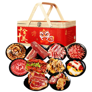 腊肉腊味礼盒新春年货送礼品大全腊肠风干鸡大礼包咸肉金华火腿