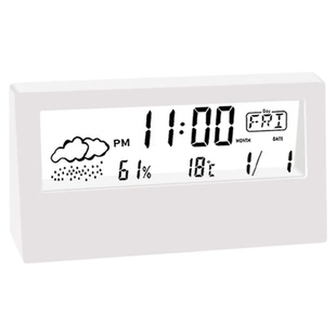 温湿度计智能天气电子钟表桌面时钟万年历台式透明学生用小闹钟