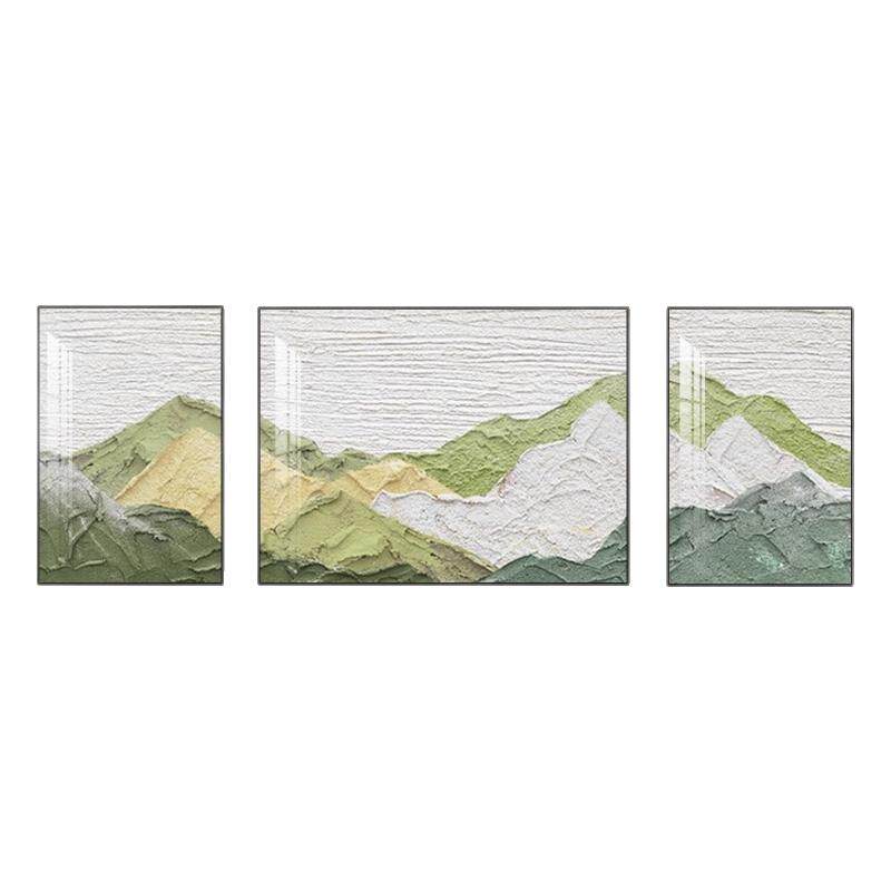 客厅装饰画背有靠山肌理画沙发背景墙挂画高端大气新款三联壁画