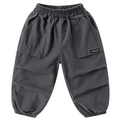 右欧男童工装裤加绒厚儿童裤子