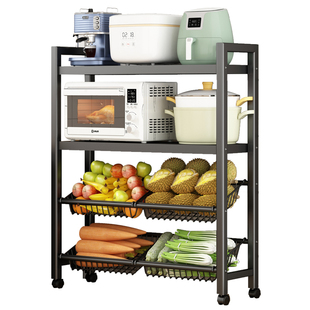 菜篮子置物架厨房家用多层落地货架移动收纳蔬菜多功能杂物储物架