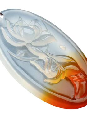 正品佛手荷花毛衣链圆牌子吊坠