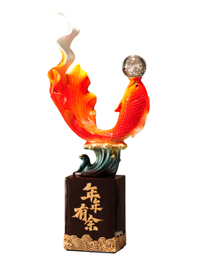 新中式树脂简约现代锦鲤客厅摆件