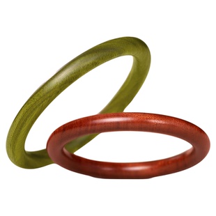 庆祥泰纯天然绿檀木手镯子官方正品女士紫檀香新中式饰品木质木镯