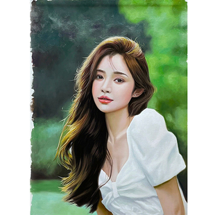 油画定制照片人物转手绘纯手工真人肖像代画风景宠物婚纱照装饰画