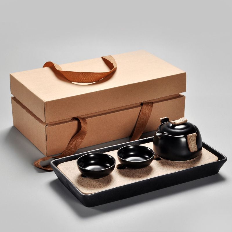 聚合陶瓷功夫茶具便携旅行茶盘日式客茶杯快套装小茶壶简约家用杯