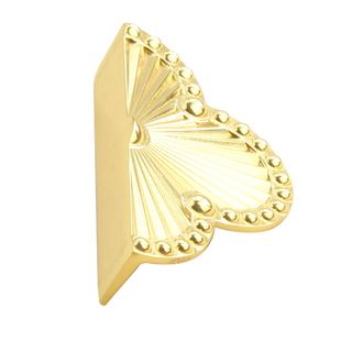 硕南法式中古风轻奢复古黄铜拉手半四叶花橱柜衣柜门抽屉欧式把手