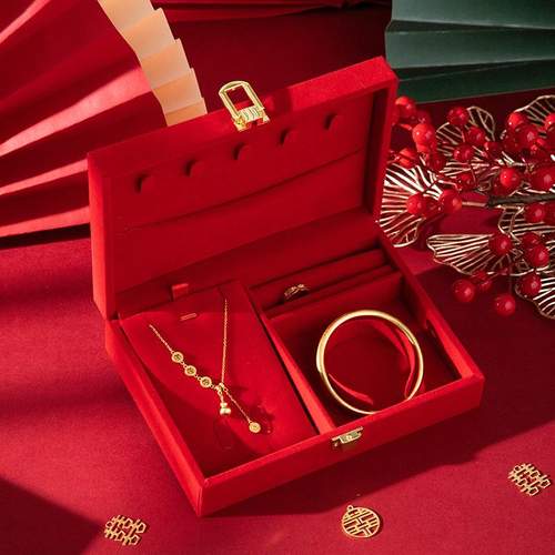 1订婚首饰盒金器男方彩礼钱三盒婚庆礼金大全结婚箱礼盒金用品五