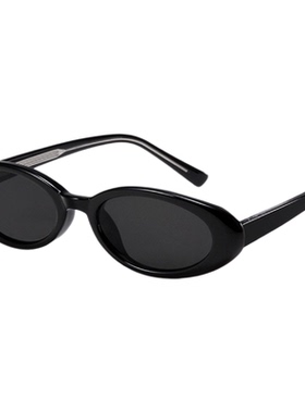 超轻小框椭圆黑猫眼墨镜女 欧美太阳镜UV400防晒防紫外线可配近视