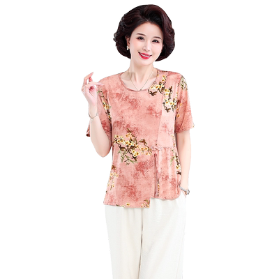 中年妈妈冰丝夏装女新中式