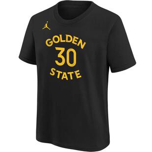 【26新款】NBA ATELIER勇士队库里黑色篮球运动宽松男圆领短袖T恤