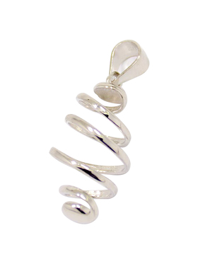 diy纯银螺旋琥珀随形吊坠空托