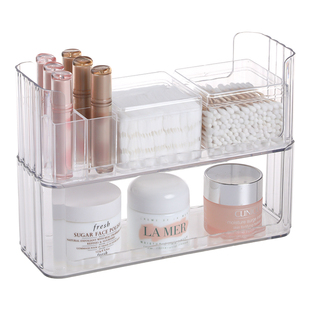 镜柜收纳盒浴室柜分层隔板亚克力卫生间化妆品置物架棉签整理神器