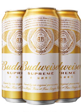 百威金尊啤酒麦香浓郁500ml*3罐