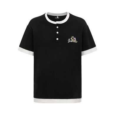 GOODBRAND假两件亨利领短袖
