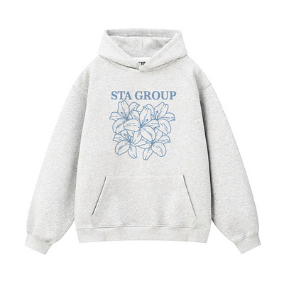 STA旗舰店美式潮牌小众设计连帽卫衣男女秋冬季高街复古灰色外套