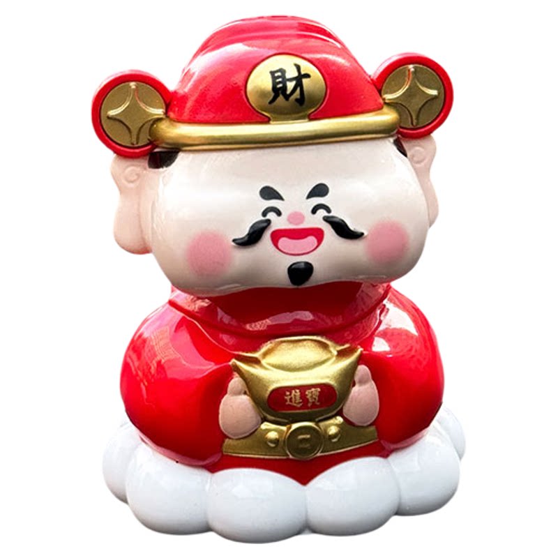 太阳能摇头车载财神摆件招财