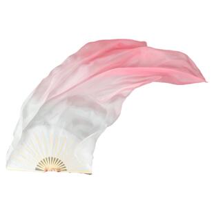 桃花诺粉色真丝舞蹈扇古典舞藕粉渐变扇长绸舞跳舞扇化身孤岛的鲸