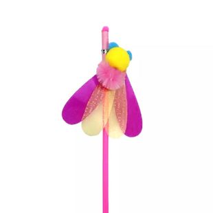 Amy&Carol逗猫棒伸缩长杆吸盘田园系列羽毛小蝴蝶蜻蜓小鸟猫玩具