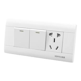 118型暗装三位开关插座面板二开五孔单双控2开5孔带双开三联电源