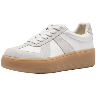 热风厚底德训鞋女2026年春季新款百搭增高休闲鞋女鞋子H14W26128