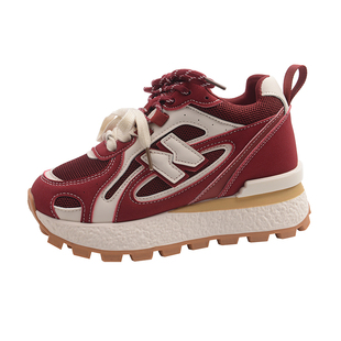 欧货厚底老爹鞋女显脚小增高2026超火新款春季百搭运动休闲阿甘鞋