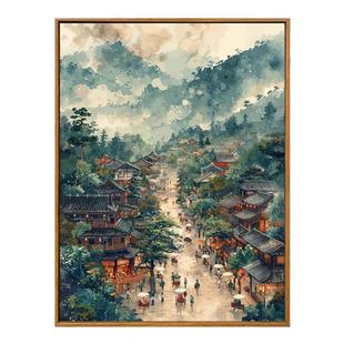 中国风清明上河图数字油画diy填充涂色手工绘治愈系客厅装饰挂画