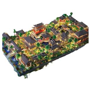 苏州园林积木三合一总院2024新款高难度巨大型古建筑男孩拼装玩具