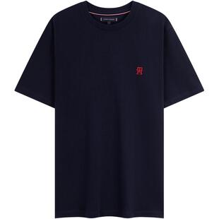 Tommy春夏男女纯棉平纹针织双股纱不透休闲多色打底衫短袖上衣T恤