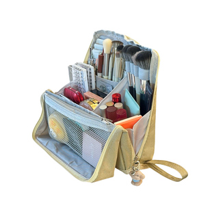 2025新款立式化妆包大容量女生学生旅行便携式分区化妆刷收纳包