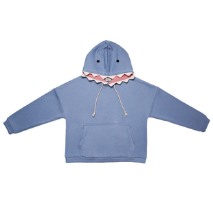 维德Ved原创设计鲨鱼卫衣连帽春秋款学院风情侣JK外套加绒宅萌