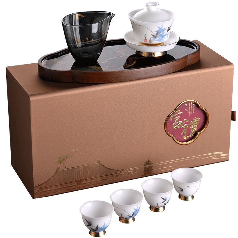 中式便携旅行茶具高温羊脂玉瓷