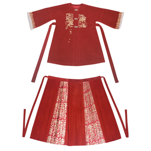 拟梦年年四君子新年拜年服重工刺绣织金毛呢秋冬明制半袖袄马面裙